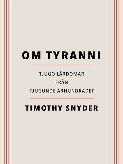 Titeldetaljer för Om tyranni av Timothy Snyder - Tillgänglig